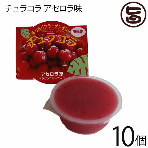 リリーフーズ チュラコラ (コラーゲンゼリー) アセロラ味 10個セット (2個入り×5袋) 沖縄 土産 無着色 無香料 天然コラーゲン もっちりゼリー