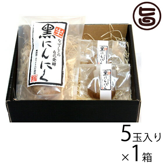 ギフト なでしこの自然食品 なでしこの自己発酵 生・黒にんにく ギフトBOX 5玉入り 大阪 人気 発酵自然食品 ポリフェノールアミノ酸が豊富 S-アリルシステイン 無添加 無着色 国産にんにく使用
