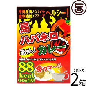 渡具知 島ハバネロカレー 145g×3食入×2箱 沖縄 土産 激辛レトルトカレー 刺激的なスパイスの香り カレーなのに低カロリー！ たけしの家庭の医学 ターメリック クルクミン 送料無料