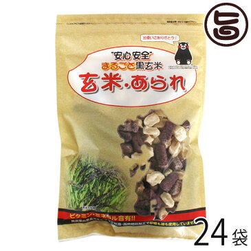 碧い海 玄米あられ ミックス 100g×24 熊本県南阿蘇産 黒玄米使用 肥料 農薬不使用 高熱焙煎加工 熊本 土産 無添加 おやつ 離乳食 条件付き送料無料