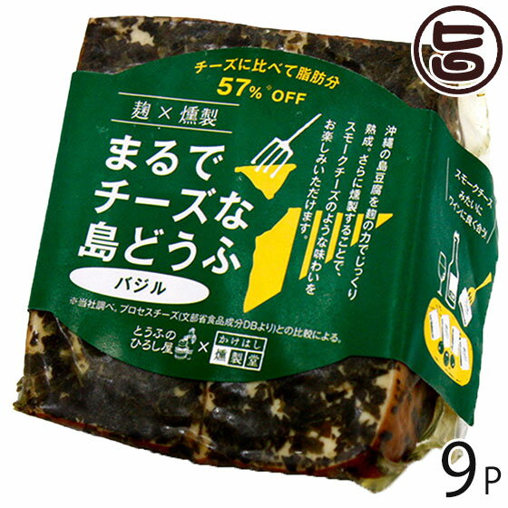 ひろし屋食品 麹×燻製まるでチーズな島どうふ バジル 100g×9P 沖縄 土産 島豆腐加工品 沖縄県産豆腐使..