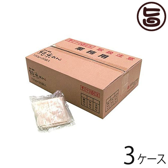 【名称】純米めん 【内容量】3.9kg（めん130g×30食入り）×3ケース 麺の幅（中） 【賞味期限】120日（※未開封時） 【原材料】うるち米（岩手県産）、植物油、加工でん粉、pH調整剤、グリシン 【保存方法】直射日光を避け、冷暗所にて保存してください。 【お召上がり方】沸騰したお湯でお好みのかたさに茹でてください（茹で時間目安3〜4分）。 めんはほぐさずに入れ、ひと煮立ちしたら箸でほぐします。 茹で上がっためんを手早くザル等に移し、冷たい水でもみ洗いしてください。 冷たくしてお召し上がりの場合はそのまま容器に移してお召し上がりください。 温かくしてお召し上がりの場合は軽く湯通ししてからお召し上がりください。【栄養成分表示】1食あたり 熱量339kcal、タンパク質4.9g、脂質1.6g、炭水化物76.4g、食塩相当量0.5g【販売者】株式会社オリーブガーデン（沖縄県国頭郡恩納村） メーカー名 兼平製麺所 原産国名 日本 産地直送 岩手県 商品説明 小麦やそばが苦手な方に食べてほしい、お米からできた「純米めん」。お米でできためんなので、さまざまな食材と合わせやすい味に仕上がっています。アレンジ次第で料理のバリエーションがぐーんと広がります！◆純米めん◆岩手県盛岡市にある都南地域営農組合と連携し、生産者さんが丹精込めて作った「ひとめぼれ」を使用。つるつるとのどごしがよく、もちもちとした食感の「お米のめん」です。◆純米めん工房◆純米めんは「純米めん工房」という専用工場で、お米から米粉、米粉からめんを作る過程まで一元管理されています。そのため、そばや小麦などの物質が混入する心配がありません。☆★☆★☆「特定原材料7品目」と「特定原材料に準ずる18品目」は使用していません。※特定原材料7品目：小麦、そば、卵、乳、落花生、えび、かに※特定原材料に準ずる18品目：あわび、いか、いくら、さけ、さば、牛肉、鶏肉、豚肉、ゼラチン、くるみ、大豆、まつたけ、やまいも、オレンジ、キウイ、もも、りんご、バナナ☆★☆★☆★個包装内の内側の水滴について個包装の内側に水分が付着していることがあります。これは成形した麺を蒸して包装した後、冷却する際の温度差によって発生するものです。時間が経つにつれて再び麺が水分を吸収しますが、作りたての純米めんの場合は多くが袋の内側に水滴がついた状態となります。また、外気温の温度変化によって麺自体に含まれている水分が袋の内側に付着する場合もあります。袋の中は脱酸素材が入っているため、この水滴によるカビ発生の心配はございません。 安全上のお知らせ ※賞味期限にかかわらず、お早めにお召し上がりください。宅急便：常温着日指定：〇可能 ギフト：×不可 ※生産者より産地直送のため、他商品と同梱できません。※納品書・領収書は同梱できません。　領収書発行は注文履歴ページから行えます。 こちらの商品は一部地域が配送不可となります。 配送不可 北海道 配送不可 中国（岡山・広島・山口・鳥取・島根） 配送不可 四国（徳島・香川・高知・愛媛） 配送不可 九州（福岡・佐賀・大分・長崎・熊本・宮崎・鹿児島） 配送不可 沖縄 配送不可 離島 ※「配送不可」地域へのご注文はキャンセルとなります。