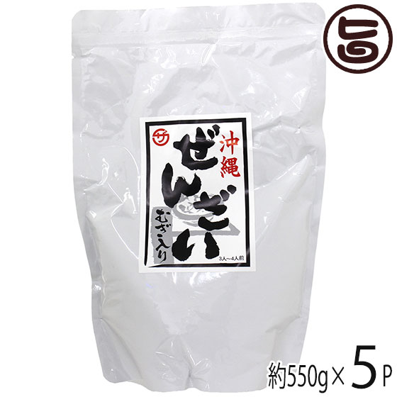 座間味こんぶ ぜんざい 3～4人前 麦入り 550g×5P 沖縄 人気 定番 和菓子 無添加 沖縄産黒糖使用