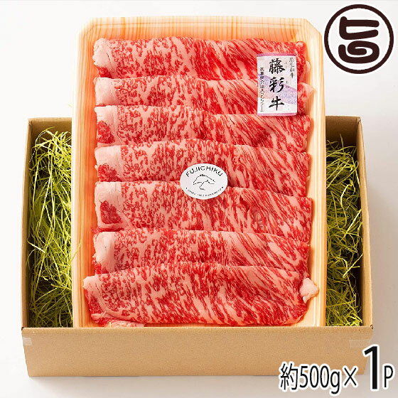 ギフト フジチク 九州産黒毛和牛 藤彩牛 A4～A5 特上ロース すき焼き しゃぶしゃぶ用 500g×1P 3～4人前