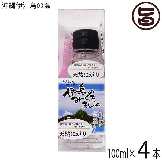 みーぐる工房 沖縄伊江島の塩 天然にがり 100ml×4本 天然マグネシウム 原液