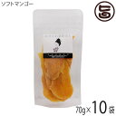 【名称】乾燥果実 【内容量】70g×10P 【賞味期限】製造日より　4ヶ月 【原材料】マンゴー(タイ産)、砂糖、マンゴー果汁、クエン酸、酸化防止剤(亜硫酸塩)※果物のもつ糖分が結晶化し、表面に白い粉のようなものが浮き出る場合がございますが、品質には問題ございません。 【保存方法】直射日光、高温多湿をおさけください。 開封後はチャックをきちんと閉めお早めにお召し上がりください。※冷蔵保存推奨 【お召上がり方】そのままお召上がり頂けるほか。カットしたソフトマンゴーアイスクリームのトッピングや冷蔵庫で、ヨーグルトに漬け置きしても美味しくお召し上がり頂けます。ブレンダーを使えば、マンゴーラッシーに。パウンドケーキやシフォンマンゴーなどにも。【栄養成分表示】100gあたり　エネルギー 365kcal　たんぱく質 2.0g　脂質 0.0g　炭水化物 90.0g　食塩相当量 0.2g　この表示値は、目安です。【販売者】株式会社オリーブガーデン（沖縄県国頭郡恩納村） メーカー名 おきなわ薬膳美人 原産国名 日本 産地直送 沖縄県 商品説明 トロピカルフルーツの代表格で世界三大果実のマンゴーは、β-カロテンやビタミンA・C・E、葉酸、リン、カロテン、食物繊維、カリウム、鉄分などが豊富で注目されている果物の一つです。ノンコレステロールで、脂肪分0も嬉しい。芳醇な香りが漂う熟したものをそのまま生で食べても美味しいマンゴーですが、着色料や香料不使用のソフトマンゴーに仕上げました。タイ産ソフトマンゴーはタイマンゴーの持つ、甘みの強さ・果肉の厚みを特徴として備えつつ、フィリピンマンゴーの柔らかい半生な食感が特徴です。 安全上のお知らせ ※当サイトの商品情報は、お客様が商品を選ぶ際に参考にしていただくためのものであり、医師や薬剤師およびその他の資格をもった専門家の意見に代わるものではありません。※ご使用前には必ずお届けの商品ラベルや注意書きをご確認ください。※この商品情報は病気を治すための自己診断に使うことはできません。※アレルギー体質の方や妊婦の方などは、かかりつけの医師にご相談のうえご購入ください。ネコポス便で配送予定です着日指定：×不可 ギフト：×不可 ※生産者より産地直送のため、他商品と同梱できません。※納品書・領収書は同梱できません。　領収書発行は注文履歴ページから行えます。 こちらの商品は全国送料無料です