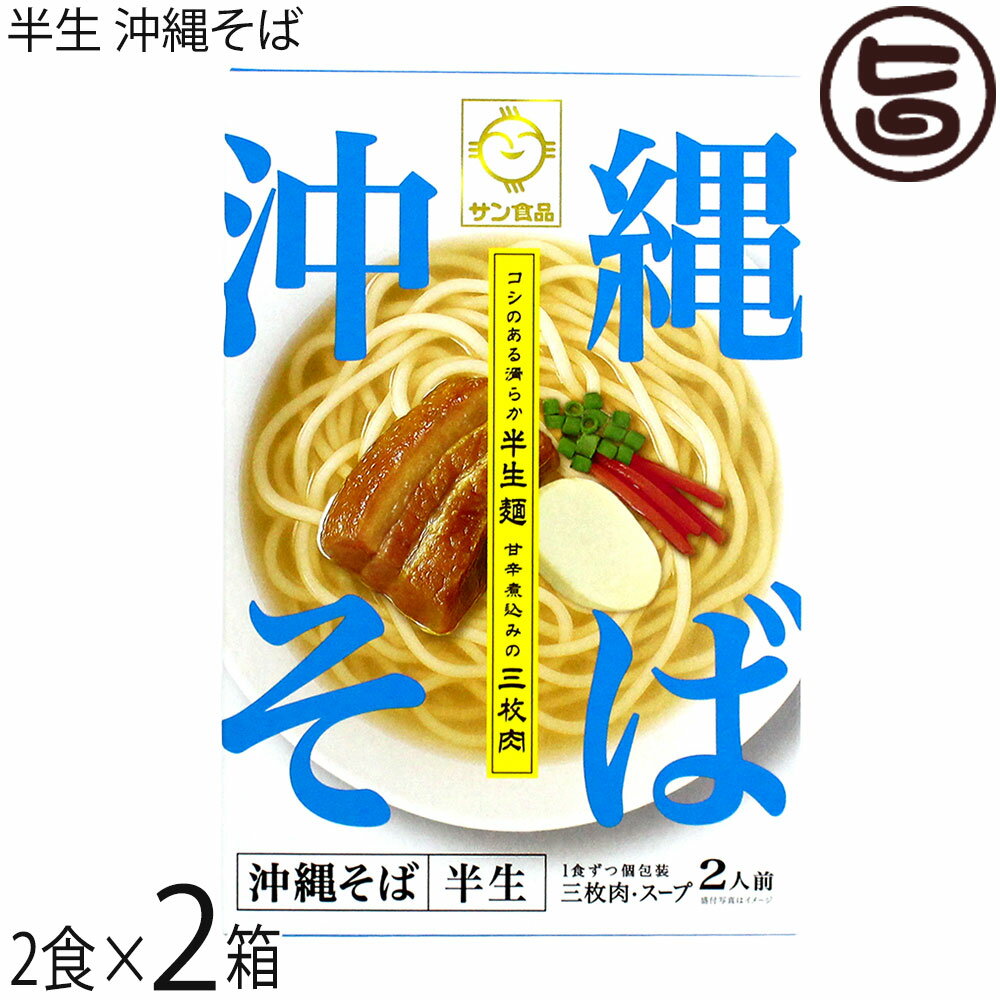 サン食品 半生沖縄そば(100g×2食)×2箱 ギフト箱入 沖縄