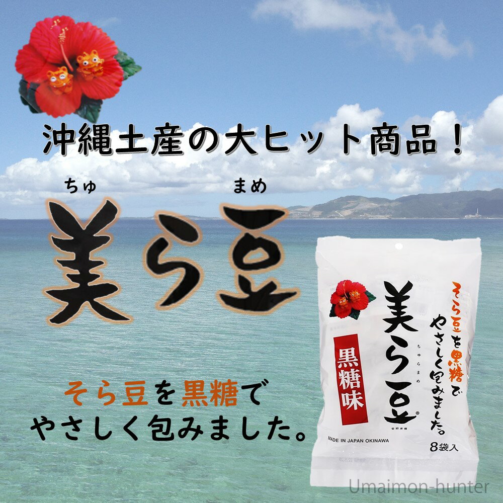 琉球フロント 美ら豆 (小) 80g(10g×8包)×10袋 沖縄 おつまみ 人気 土産 黒糖 豆菓子 ナッツ カリカリ食感 2