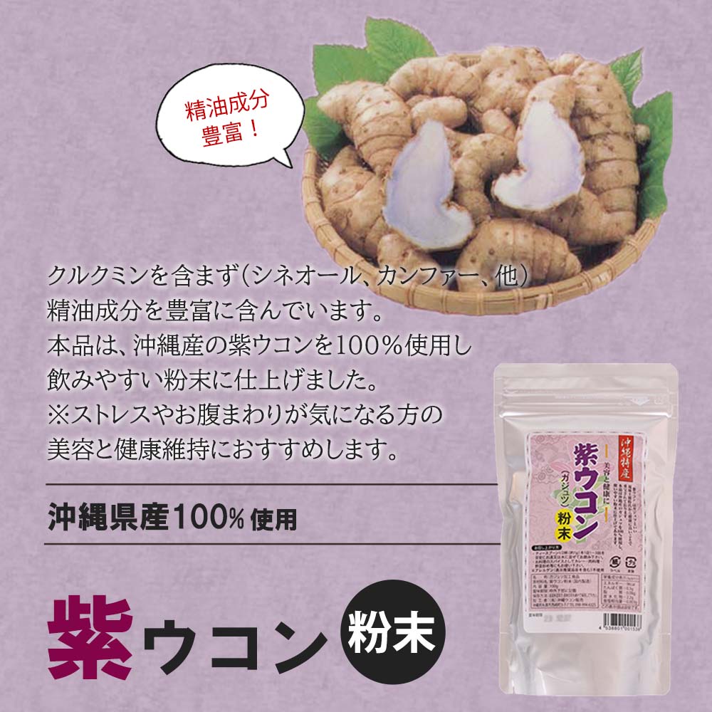 沖縄ウコン販売 紫ウコン粉末 100g×6P スタンドパック 沖縄特産 ガジュツ粉末 沖縄産ガジュツ100%使用 2