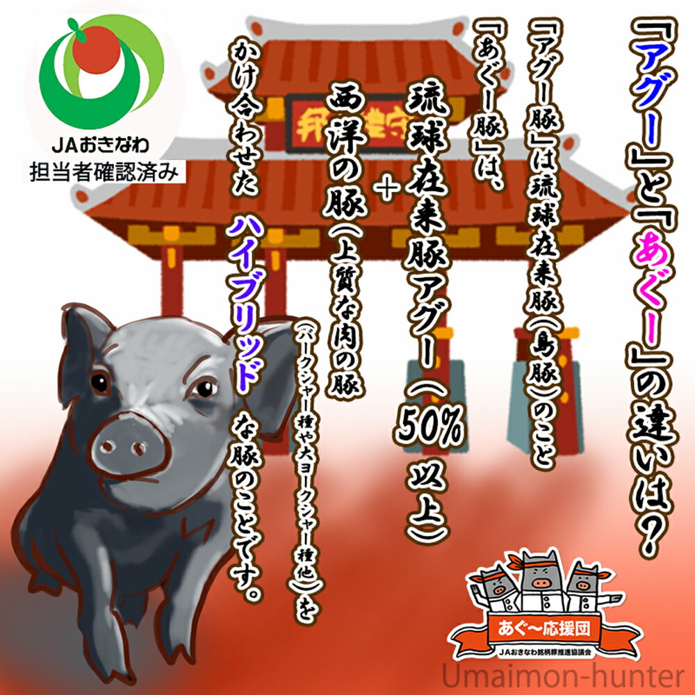 【ギフト】 JAおきなわ あぐー しゃぶしゃぶ ロース 肩ロース バラ 各400g×1セット 沖縄 土産 豚肉 県産ブランド豚あぐー 贈り物