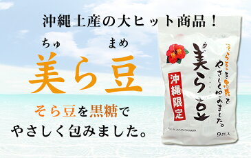 琉球フロント 美ら豆 (小) 80g(10g×8包)×4袋 沖縄 おつまみ 人気 土産 黒糖 豆菓子 ナッツ カリカリ食感 送料無料