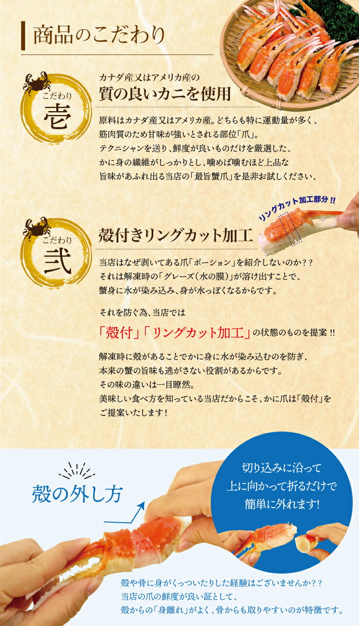 送料無料ボイル無選別ずわいがに殻付爪(リングカット入)500g※便利な個別冷凍ズワイずわいカニ蟹