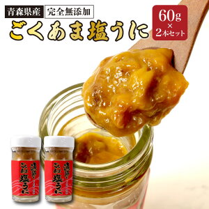 【冷凍】完全無添加 ミョウバン 不使用 青森産 ごくあま塩うに 2本セット （1本あたり60g） ウニ 海の幸 青森県下北半島 太平洋 津軽海峡 むつ湾 旬の味覚 グルメ お中元　贈り物　贈答