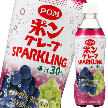 【送料無料】えひめ飲料　POM（ポン）グレープスパークリング410ml×1ケース（全24本）