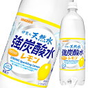 サンガリア 伊賀の天然水強炭酸水レモン1L 1ケース 全12本 送料無料