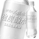 サンガリア 伊賀の天然水強炭酸水 ラベルレスボトル 450ml×1ケース（全24本） 送料無料