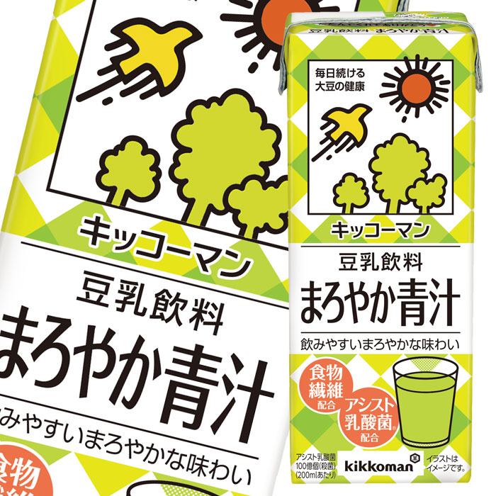 キッコーマン 豆乳飲料まろやか青汁200ml紙パック×2ケース（全36本） 送料無料
