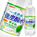 サンガリア 伊賀の天然水 強炭酸水ライム1L×2ケース(全24本) 送料無料