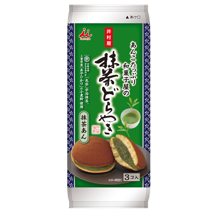 井村屋 あんこたっぷり和菓子屋の抹茶どら焼3個入×1ケース（全12本） 送料無料