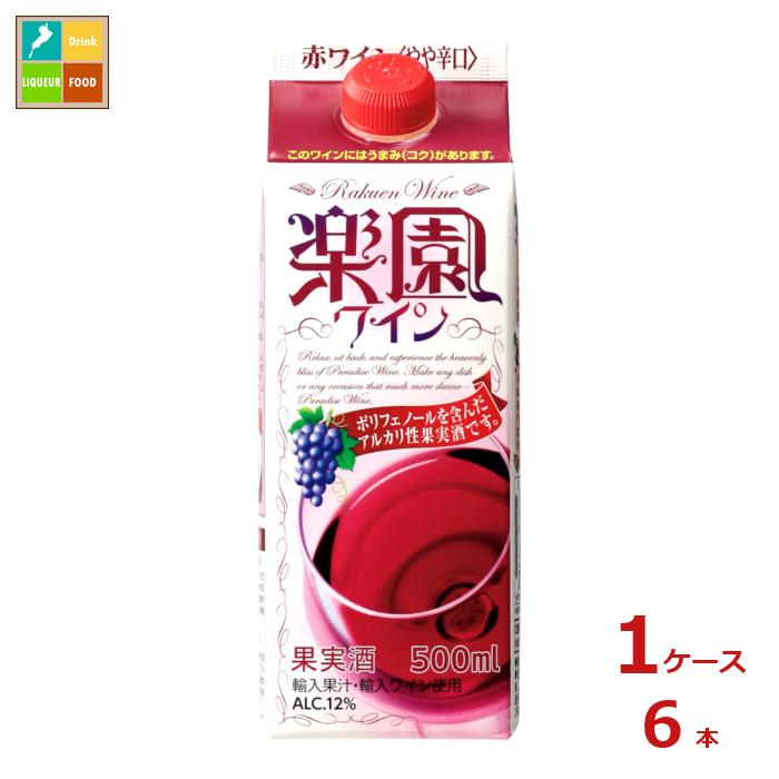 清洲桜醸造 楽園ワイン 赤 500ml紙パック×1ケース（全6本）送料無料