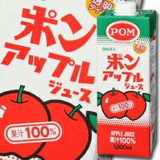 えひめ飲料 POM ポン アップルジュース（透明タイプ）1Lパック×2ケース（全12本） 送料無料