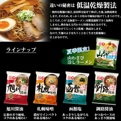 近江うまいもん屋 【送料無料】藤原製麺 北海道二夜干しラーメン(旭川醤油・札幌味噌・函館塩)10袋単位から3種選べる全30袋セット【選り取り】【sm】 画像3