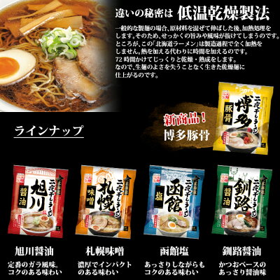 近江うまいもん屋 藤原製麺 北海道二夜干しラーメン(旭川醤油 札幌味噌 函館塩)10袋単位から2種選べる全20袋セット【選り取り】 送料無料 画像3