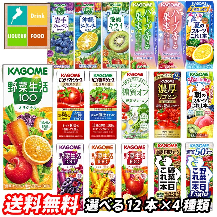 敬老の日 カゴメ 野菜ジュース 野菜生活100 紙パック 選べる 48本（12本×4）選り取り よりどり 送料無料