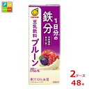 マルサン 1日分の鉄分豆乳飲料 プルーンミックス200ml紙パック×2ケース(全48本)送料無料