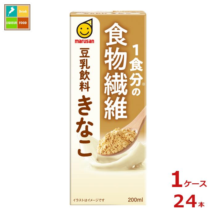 1食分の食物繊維を手軽に摂取できる豆乳飲料。毎日おいしく続けやすい、まろやかで香ばしいきなこ風味です。●名称：豆乳飲料●内容量：200ml紙パック×1ケース（全24本）●原材料名：大豆（カナダ）、難消化性デキストリン、糖類（砂糖、加工黒糖）、きな粉、食塩／セルロース、安定剤（ジェラン）、香料●栄養成分：1パック（200ml）当たりエネルギー94kcalたんぱく質4.4g脂質3.5g飽和脂肪酸0.4gコレステロール0mg炭水化物15.0g糖類7.5g食物繊維7.5g食塩相当量0.4g●賞味期限：（メーカー製造日より）180日●保存方法：直射日光や高温多湿を避けて保存してください。●販売者：マルサンアイ株式会社