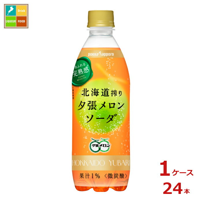 先着限りクーポン付 ポッカサッポロ 北海道搾り夕張メロンソーダ500ml×1ケース（全24本）送料無料【co】