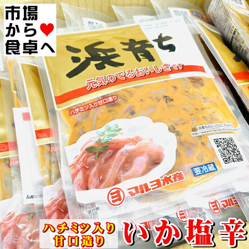 塩辛 浜育ち 40袋(1袋100g) 【マルヨのいか塩辛】 はちみつ入り甘口造り・ビタミンE配合【冷蔵便】 1