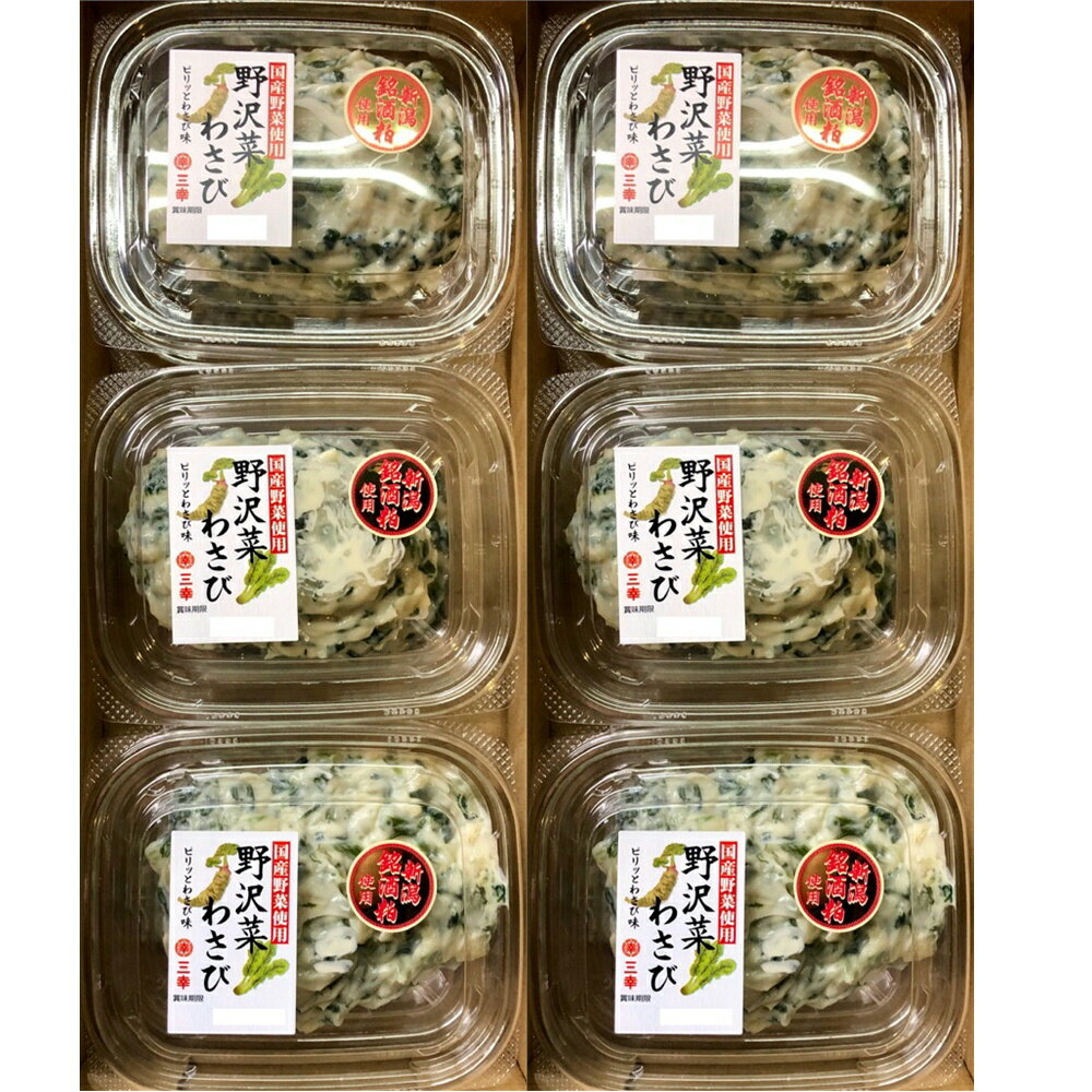 野沢菜わさび 100g×6パック【国産野沢菜使用】ピリッとわさび味【冷蔵便】おつまみ 酒の肴 魚介類 魚 鮮魚のサムネイル