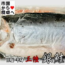 銀鮭甘塩 フィーレ(半身) 8kg (約8枚前後)【三陸産原料使用】 脂あります。国産銀鮭【冷凍便】