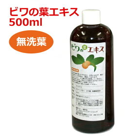 6ケ月以上熟成 無農薬ビワの葉エキス（無洗葉） 500ml 【あす楽対応】 【枇杷葉（びわ葉）エキス】【ビワエキス】