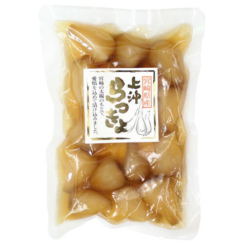 ■商品名：宮崎県産甘らっきょう■メーカー：上沖産業■内容量：100g■賞味期限：製造日より4ヵ月■原材料：らっきょう、漬け原材料（砂糖、米酢、食塩）■アレルゲン：なし■商品詳細：〇宮崎県産らっきょうをじっくり乳酸醗酵させ、大粒でカリカリ食感に仕上げ、甘酢でアッサリと漬けました。〇漬け原材料は、国産きび砂糖、鹿児島県福山町の壺仕込みの米酢、天日塩を溶解し平釜で炊き直した使途を使用しています。