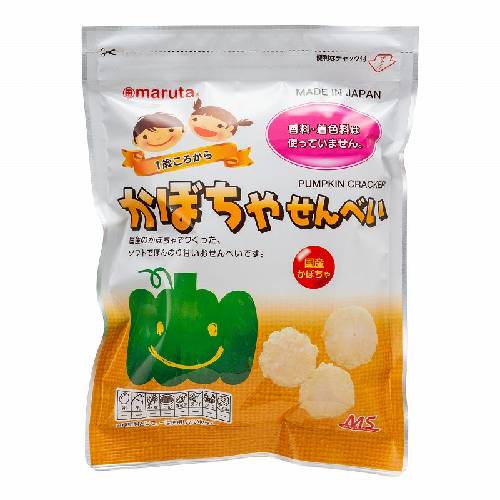 ■商品名：MSかぼちゃせんべい ■内容量：30g×6袋セット ■原材料：かんしょでん粉（かんしょ（国産））、ワキシコーンスターチ（とうもろこし（アメリカ、オーストラリア））、かぼちゃ（北海道）、ビートエキス（北海道）、大根（国産）、食塩（国産） ■賞味期間：製造日より360日 ■メーカー : 太田油脂 ■商品明細 : 砂糖を使わずに、野菜を入れたほんのり甘いおせんべい。 口どけがよく、サクッとソフトな食感です。 国内産のかぼちゃ・てんさい大根・大根を使っています。 香料、着色料、化学調味料、遺伝子組み換え作物不使用。 かんしょでん粉は国内産のさつまいもから作られています。 ワキシコーンスターチとは、もち種のとうもろこしから作られたでん粉です。