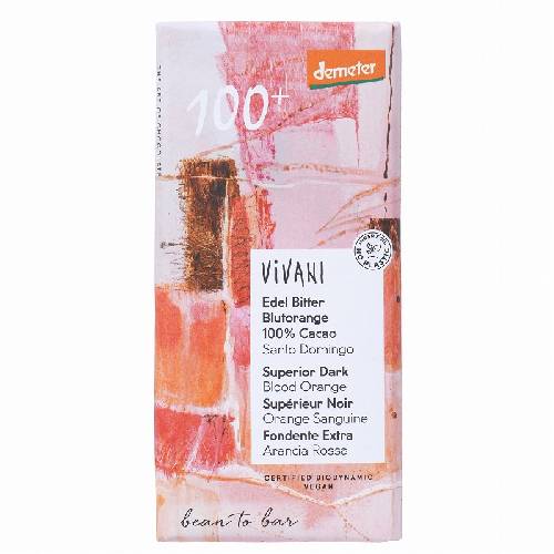 ViVANIオーガニックチョコレート100% カカオwithブラットオレンジ デメタ （90g） 【ニコウトレーディング】