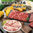 【送料無料】鹿児島黒牛&黒豚 焼肉セット900g(黒牛モモ400g/黒豚バラ500g)ブランド牛 ブランド豚 お祝い 贈り物 ギフト お歳暮 BBQ バーベキュ...