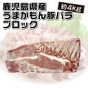 鹿児島県産 うまかもん豚バラブロック約4kg (※4.0kg以上) 角煮 ベーコン 業務用 常備 豚肉 かたまり