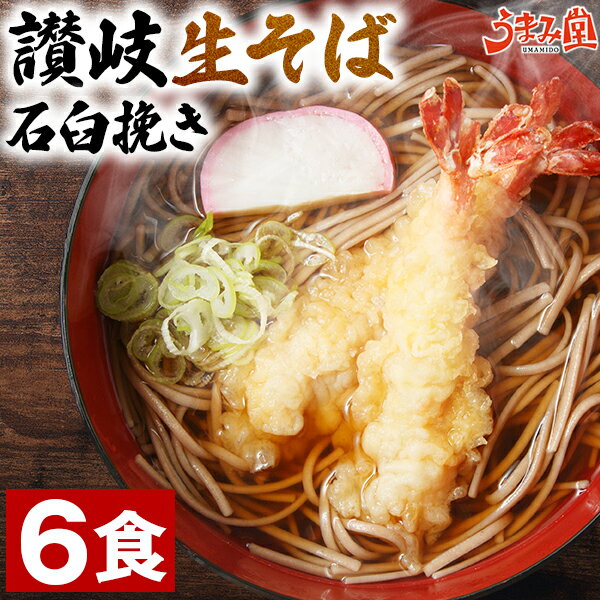 讃岐 生そば 6食(麺のみ) 香川県 メール便 送料無料 ざる そば粉 石臼挽き 手土産 常温保存OK 非常食にも おすすめ 日持ち 旨さには 訳あり 常温 1000円ポッキリ ポイント消化 ご当地 [産直]