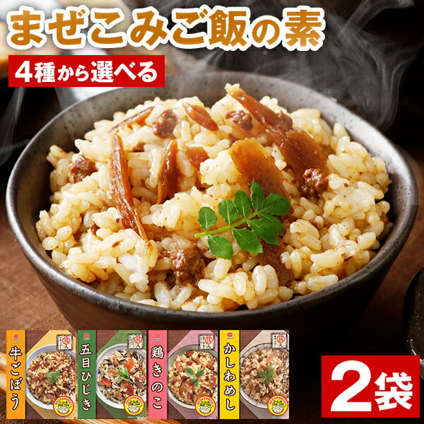 まぜこみご飯の素 2合用×2袋 送料無料 炊き込みご飯 牛ごぼう かしわめし 鶏きのこ 五目ひじき 鶏めし 1000円ポッキリ 宮島醤油 ご飯のお供 詰め合わせ セット 業務用 混ぜご飯の素 おにぎり ポイント消化 食品 お土産 プレゼント ギフト 人気には 訳あり [メール便]