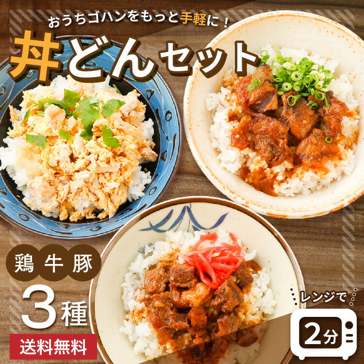 選べる 丼の素 3袋 セット 送料無料 食品 親子丼 牛丼 豚丼 豚 どんぶり 国産 レトルト 丼 お試し 旨さに 訳あり 惣菜 豆板醤 肉 非常食 備蓄[メール便]