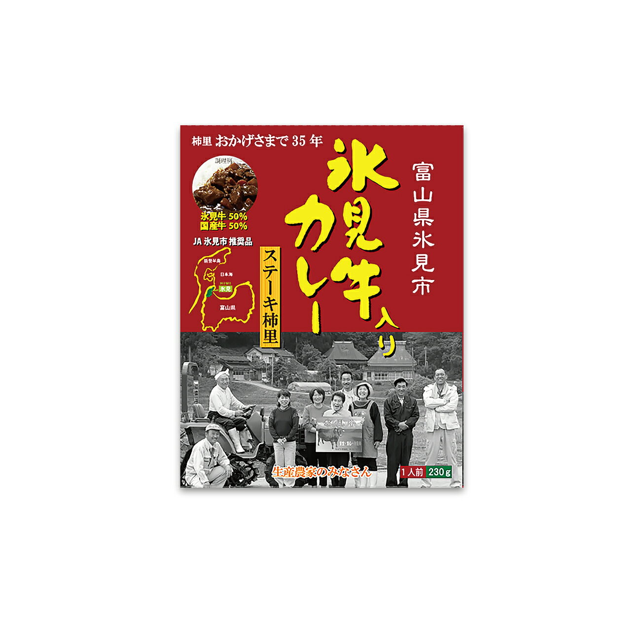 【賞味期限2028年3月1日】ステーキ柿里 氷見牛入りカレー230g（1人前）※ご贈答対応不可