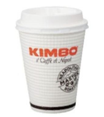 乐天商城 - キンボ/KIMBO ロゴ入り ペーパーカップ 340ml 50個(カップ50個・リッド50個)