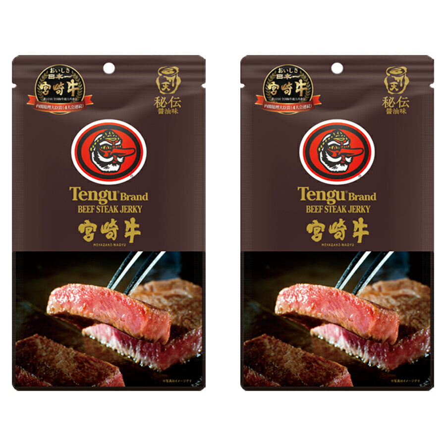 【2袋セット】テング(天狗)ビーフステーキジャーキー(ビーフジャーキー)宮崎牛オリジナル（秘伝醤油味）25g【賞味期限2025年7月28日】のサムネイル