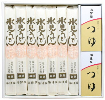 うどん 海津屋 富山 氷見うどん 細めん 贈答用 つゆセット　#102