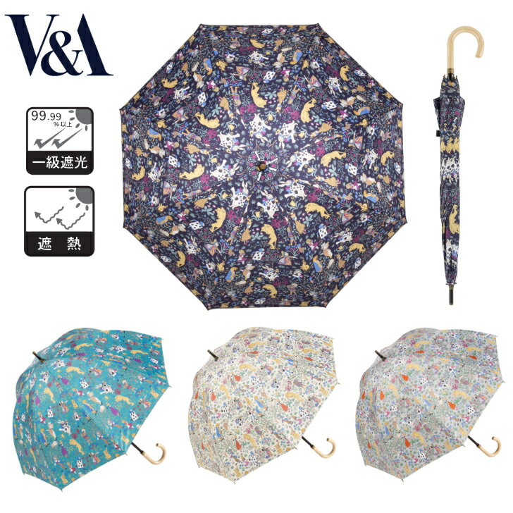 樂天商城 - 日傘 晴雨兼用 レディース 婦人傘 日本製 V&A アリス柄 一級遮光 深張り ショート手開き傘 50cm 遮光率100％ 遮熱 軽量 高級 ギフト VA54020