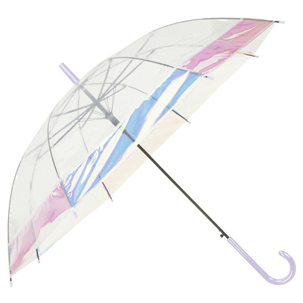 アスティ ASTY 婦人 レディース ガールズ ポリエチレン POE ビニール オーロラ 切継 ワンタッチ ジャンプ 傘 58cm ティーン 20代 通学 通勤 雨 梅雨 日常使用 HL2358OPJP