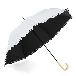 【送料無料】日傘 遮光率 99.9% 春夏 母親 プレゼント 実用的 ギフト フリル かわいい 長傘 無地 遮熱 涼しい UV 晴雨兼用傘 撥水 レディース 大きめ 60cm ジャンプ傘 ラッピング 誕生日 傘 かさ 兼用 婦人傘